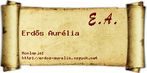 Erdős Aurélia névjegykártya